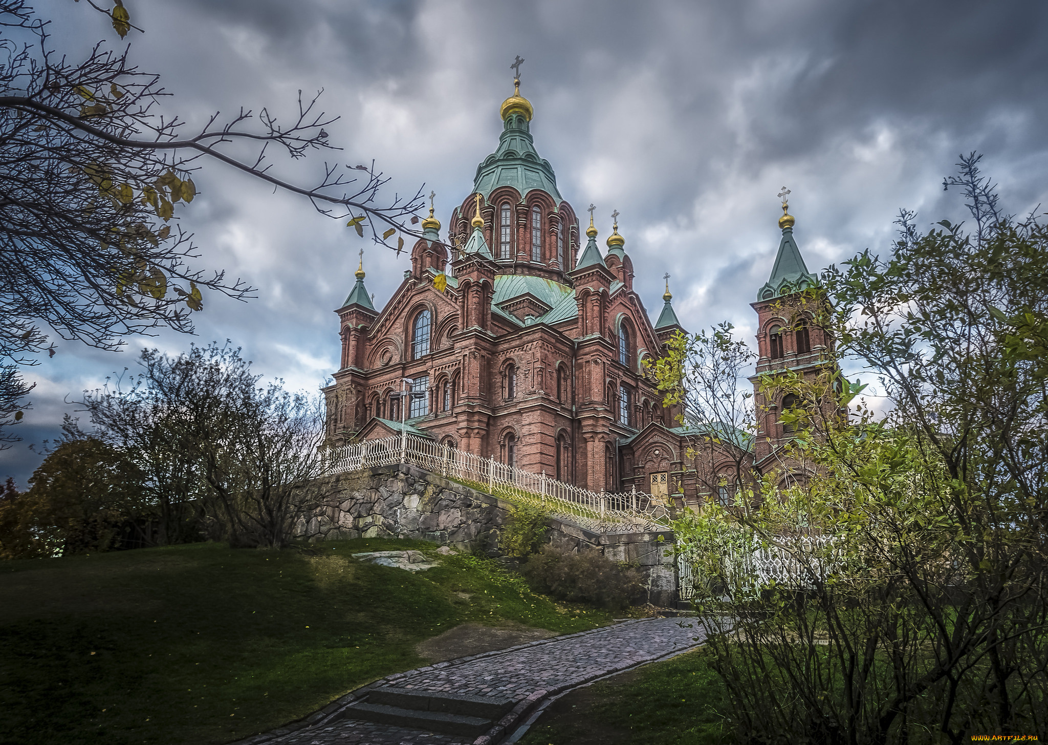 uspenski cathedral,  the eastern orthodox cathedral,  in helsinki,  finland, ,  , , 